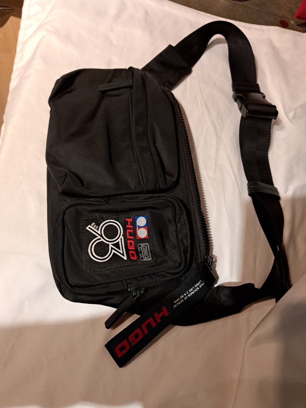 Hugo Black Crossbody Sling Bag - Compact Men’s Bag